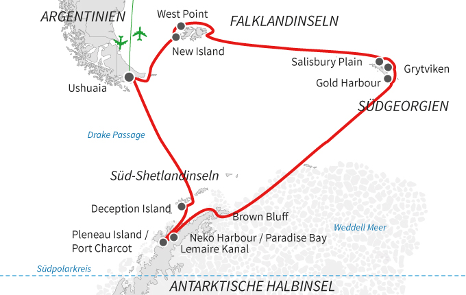 Antarktis, Falklandinseln und Südgeorgien