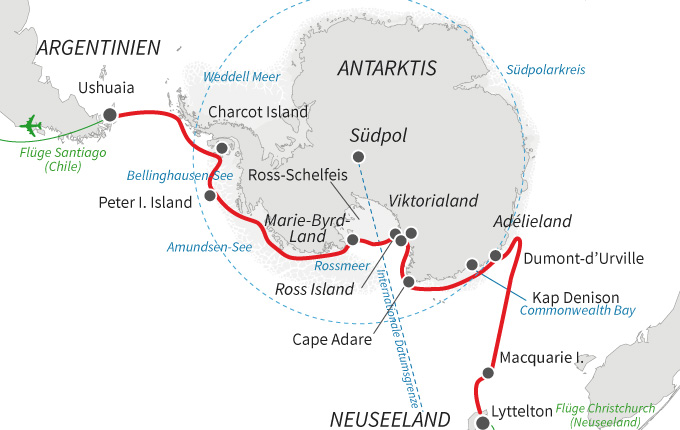 Halbumrundung Antarktis