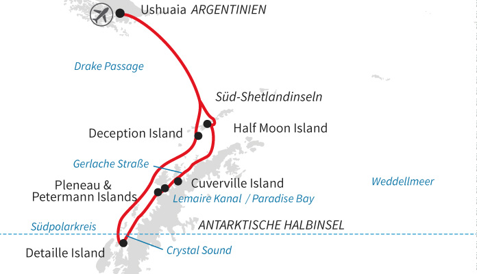 Antarktis und Südpolarkreis