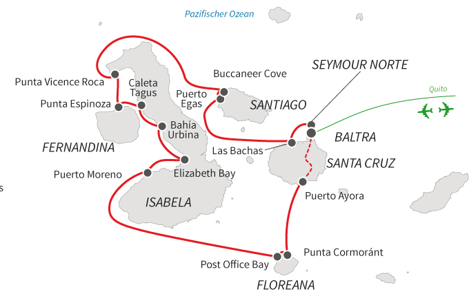 Galapagos – Reina Silvia Voyager Route B