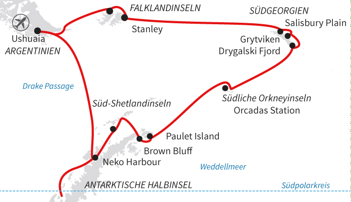 Falklandinseln, Südgeorgien & Südpolarkreis