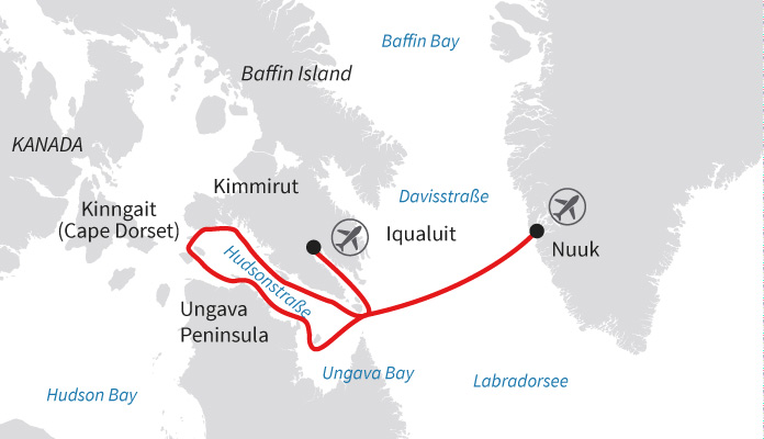 Routenkarte: Herz der Arktis