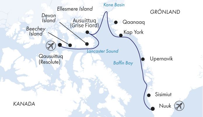 Routenkarte: High Arctic Expedition