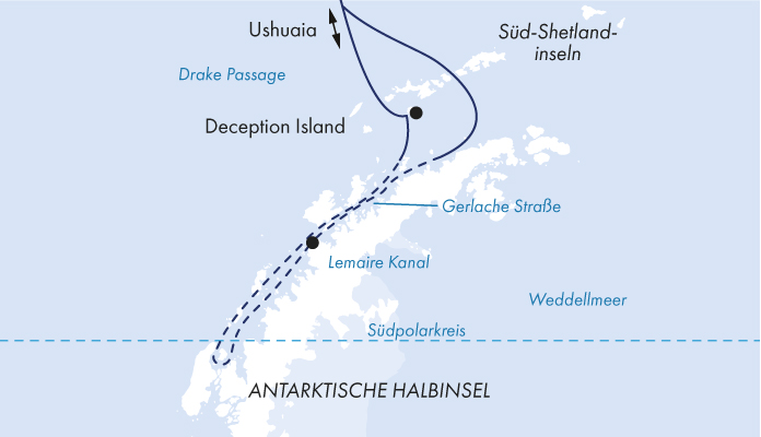 Routenkarte: Jenseits des Polarkreises