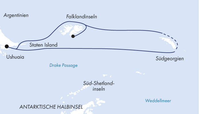 Routenkarte: Ultima Antarctica