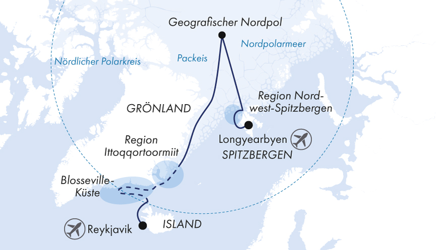 90° Nord und Ostgrönland